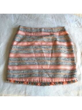 Lovers + Friends Heidi Multi Stripe Pastel Pink Gray Mini Skirt Lined Medium